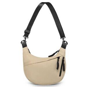 Womens Nylon Crossbody Bag Moon Dumpling Sling Purse Lightweight Travel White